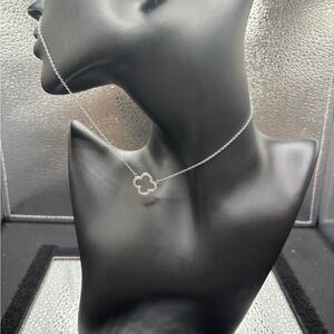 Elegant Sterling Silver Flower Pendant Necklace